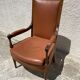 Fauteuil en bois et cuir