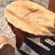 Living room 2 armchairs & coffee table in elm brutalist design 1950