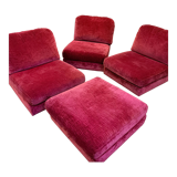 Chauffeuses et pouf vintage