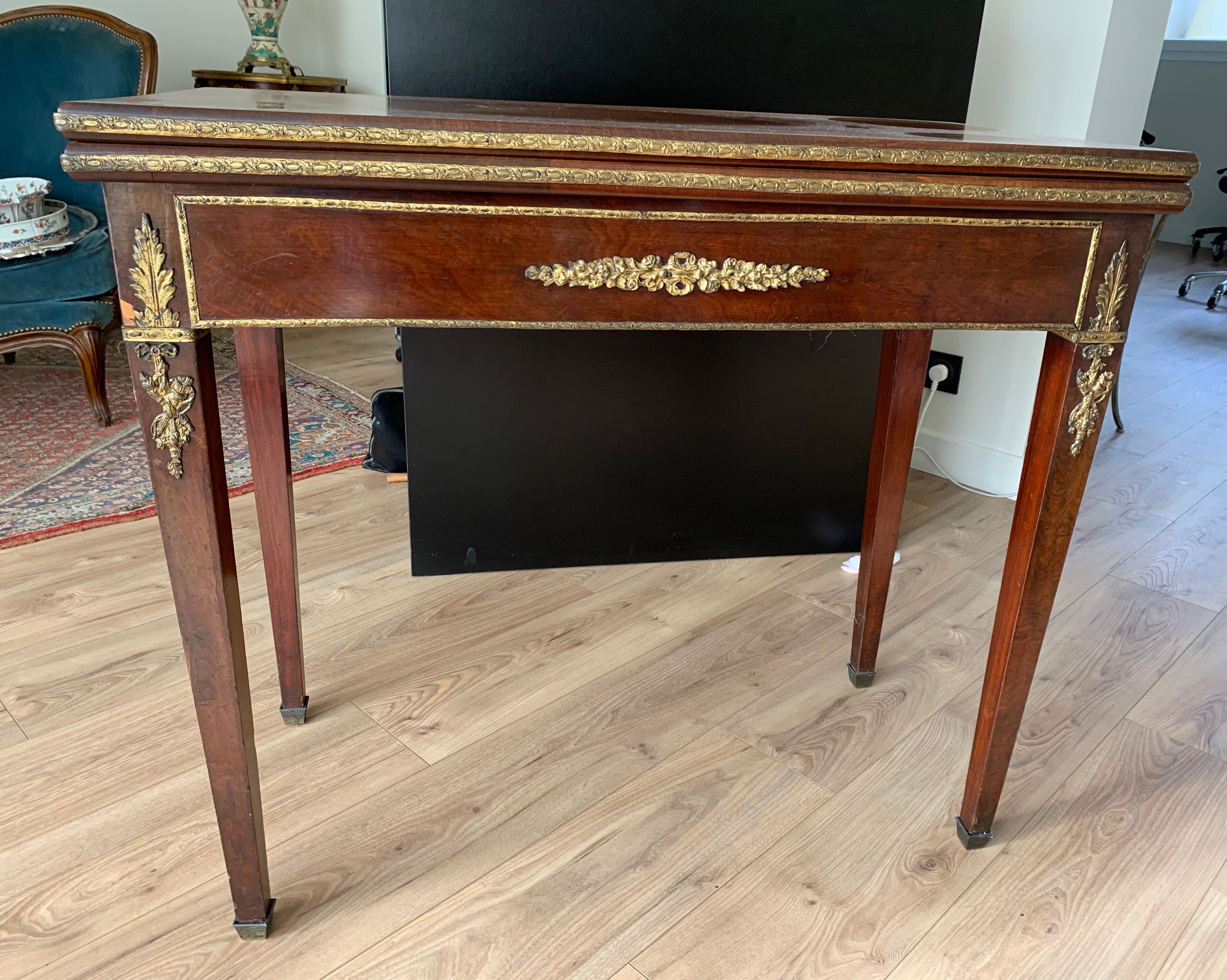 Console, games table Louis XVI style, nineteenth century
