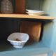 Vintage 1-door Parisian wardrobe re-enchanted in smoky green.