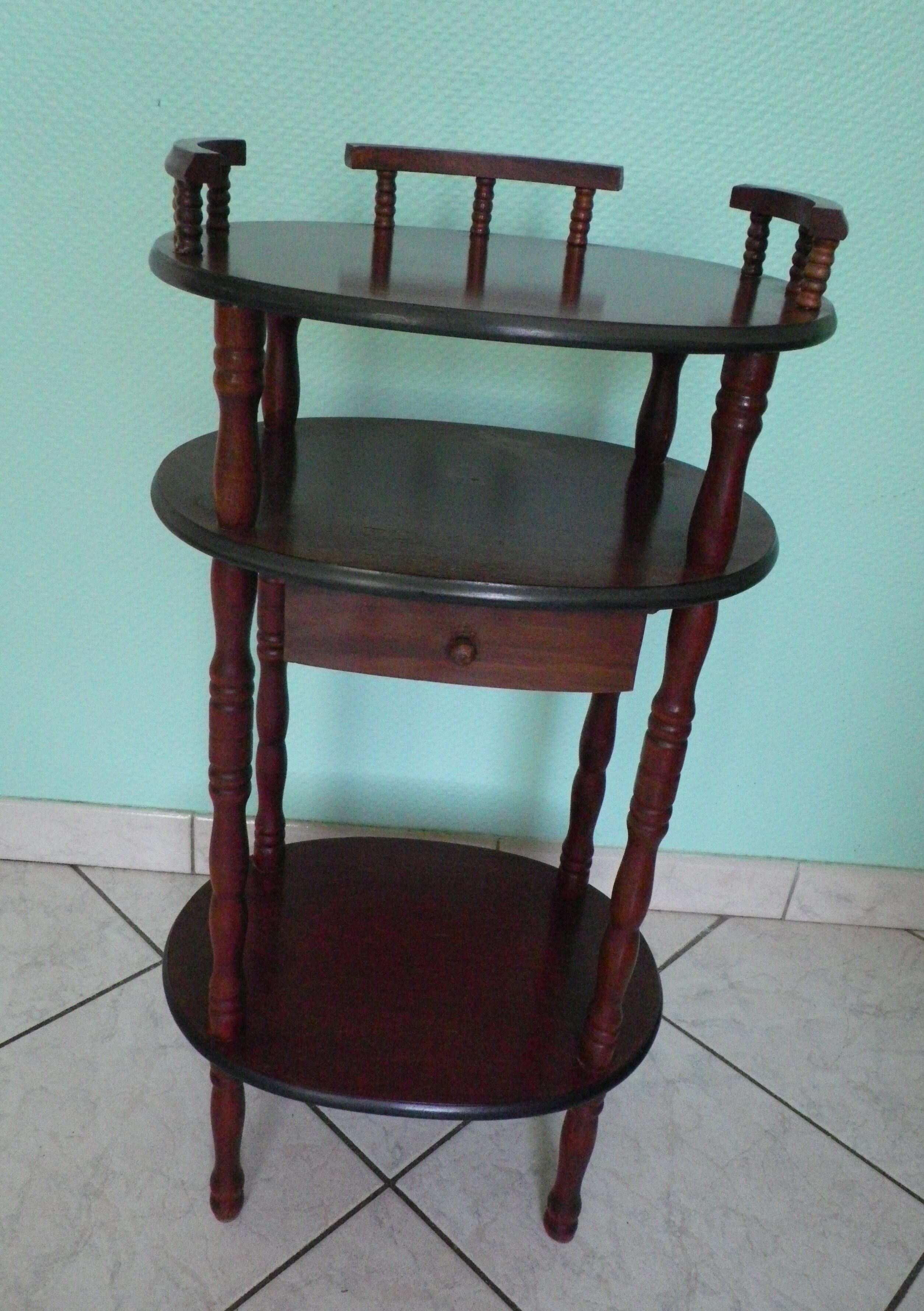 Telephone extra cabinet, wooden, 3 trays, 1 drawer