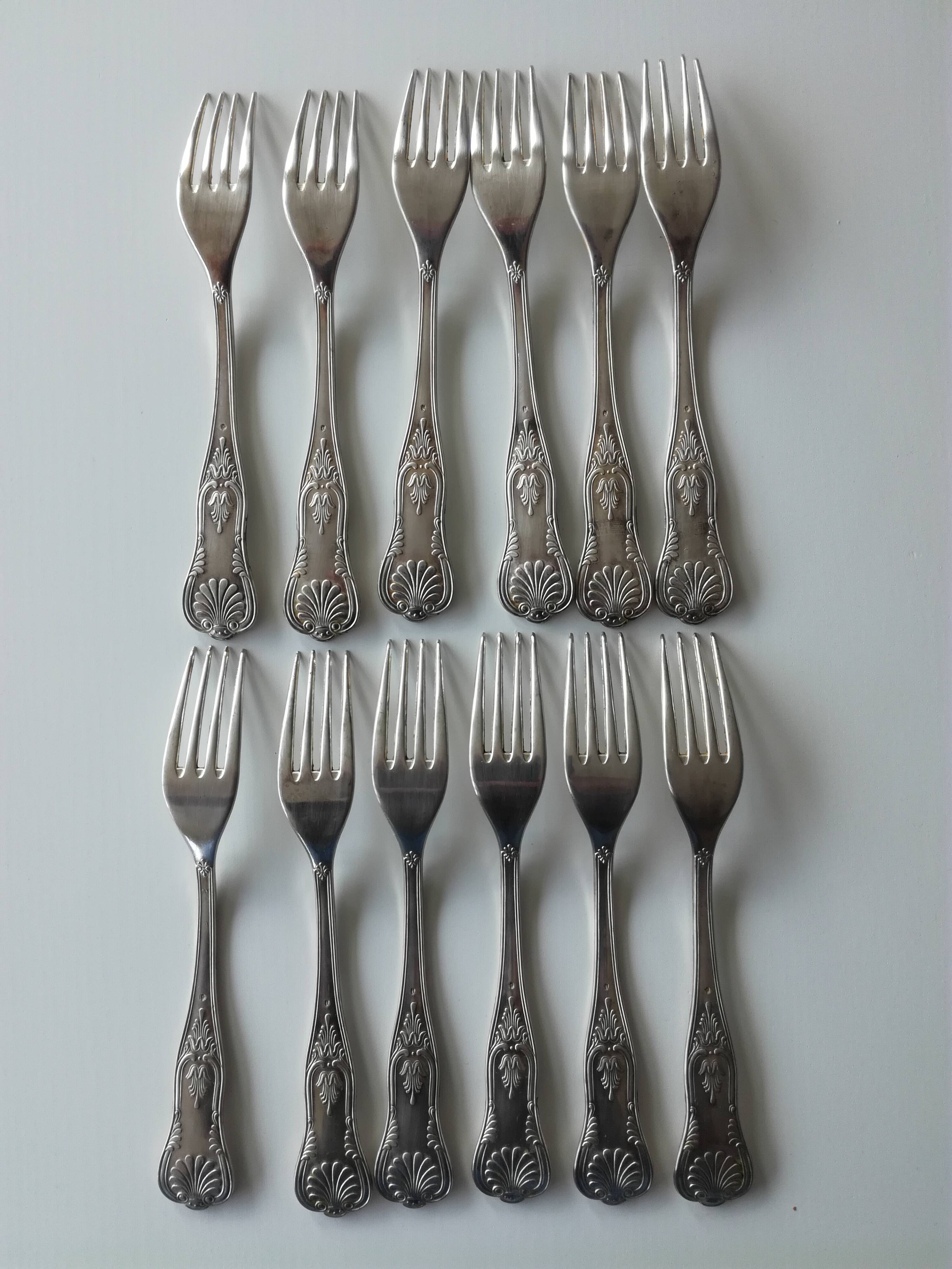 Silver metal cutlery