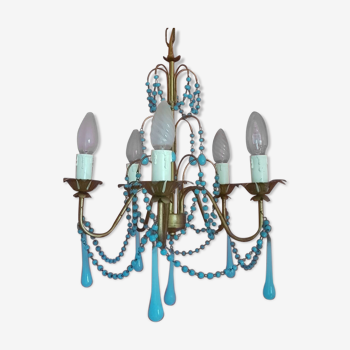 Murano chandelier with opaline stamps