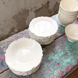 Service 32 assiettes et bols céramique blanche