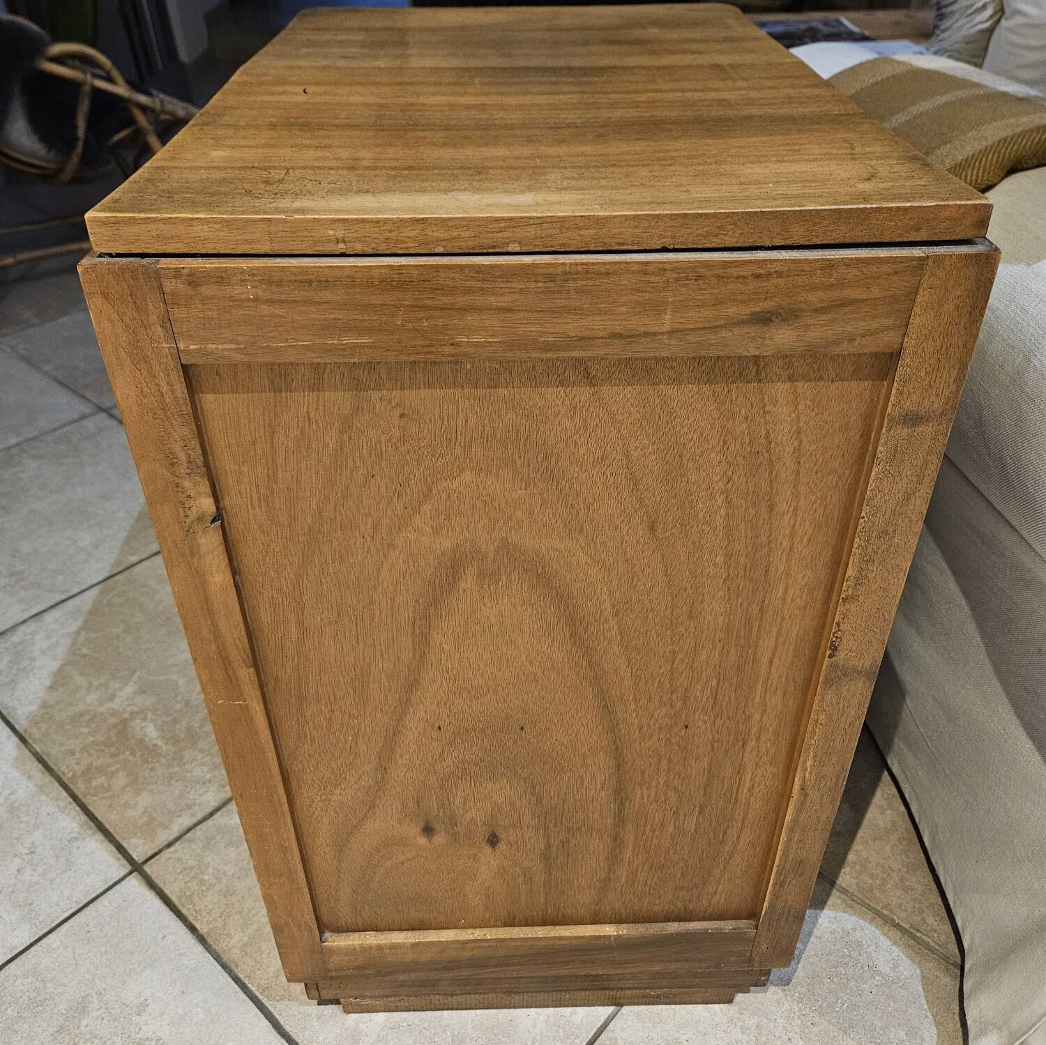 Meuble bout de canapé droit gauche -bois massif merisier- Art Déco