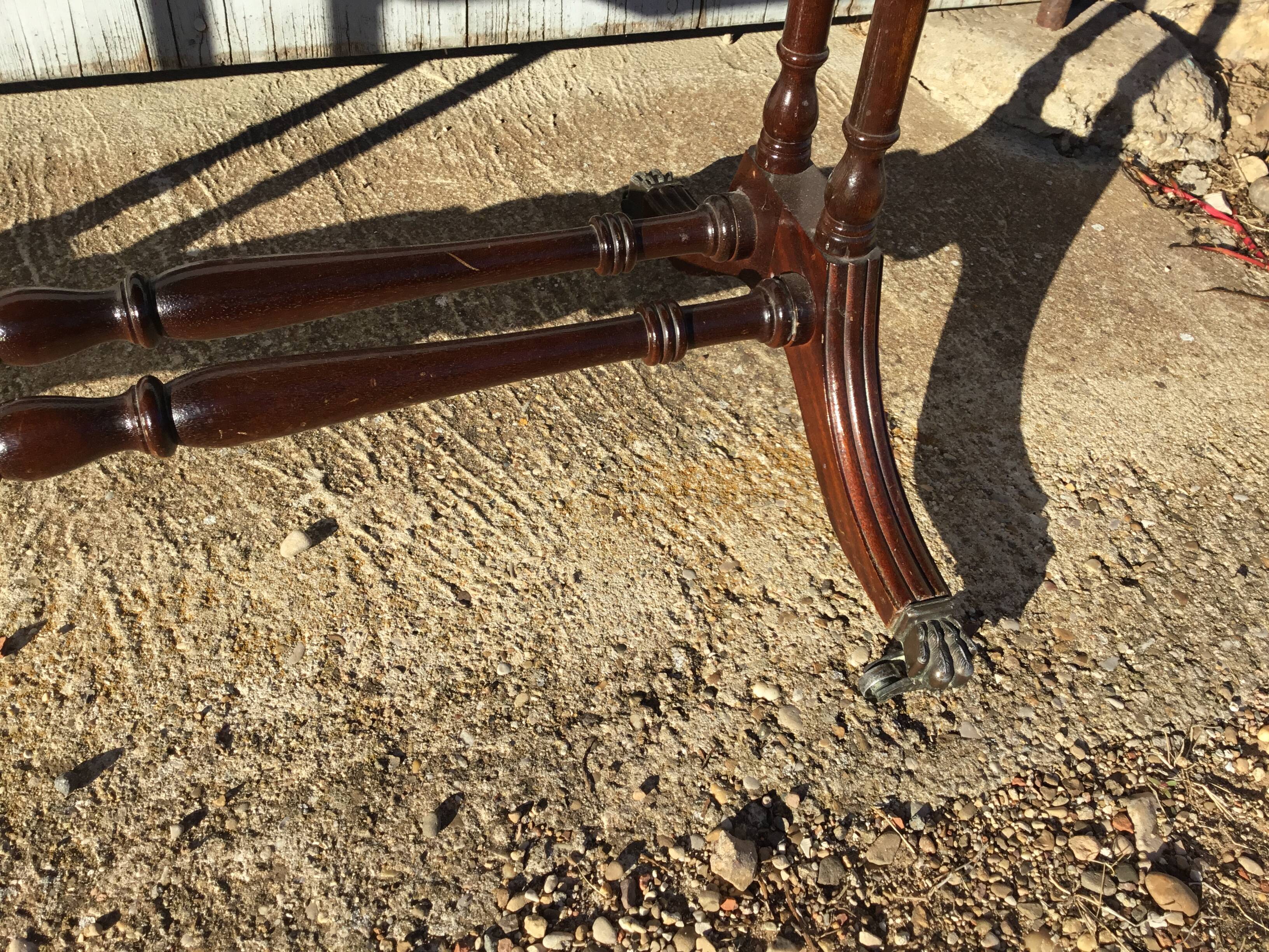 Coffee table on leather