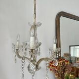 Bronze and glass tassel chandelier