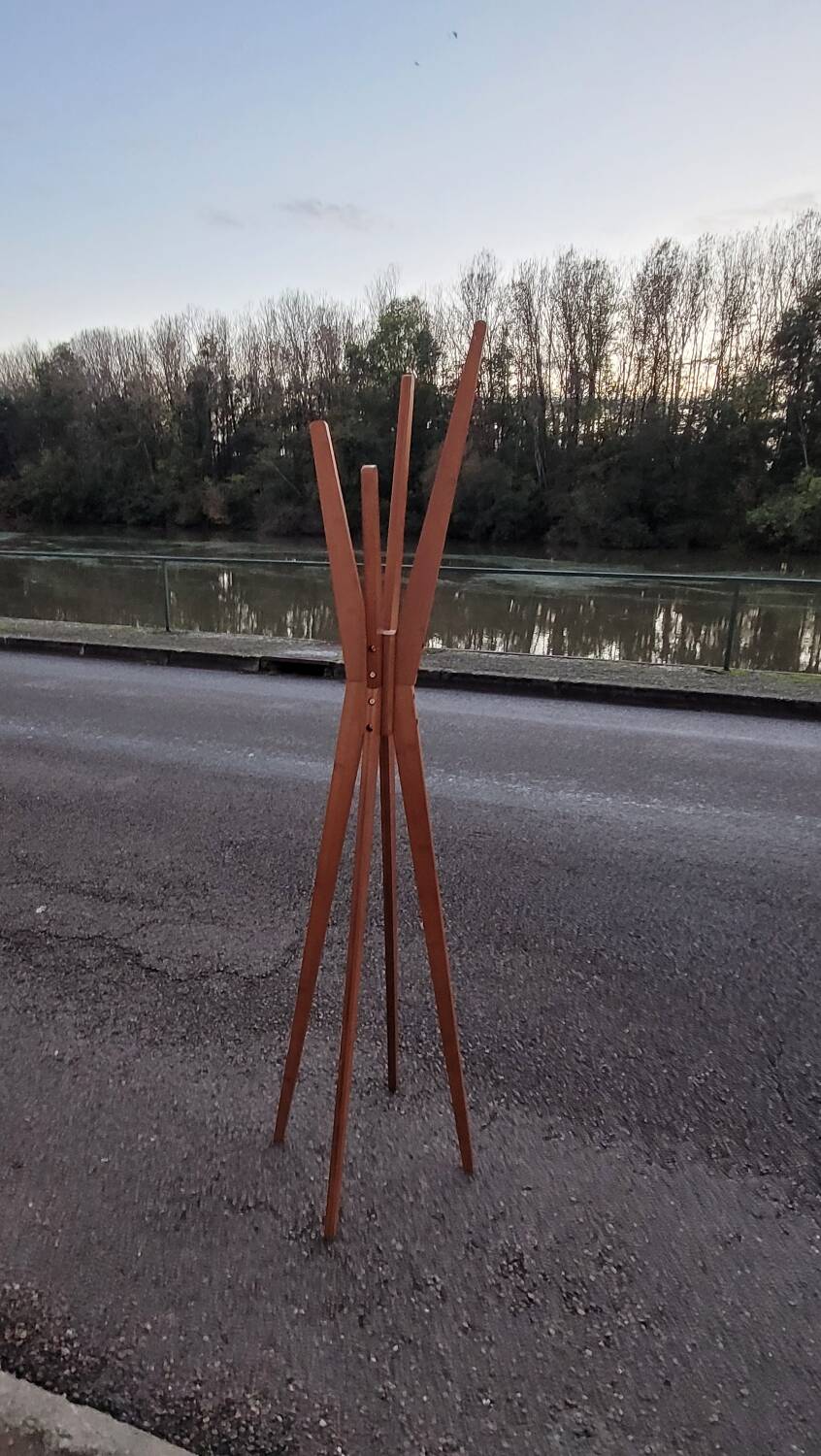 Designer wooden coat rack