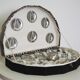 Silver and tin coffee set, 1970s, set of 25
