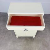 White wood convenient storage unit from the 1950s