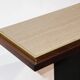 Minimalist console in travertine and patinated metal — 1970s