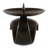 Bauhaus Sculptural Bronze Candlestick by Benno Meyer, 1930