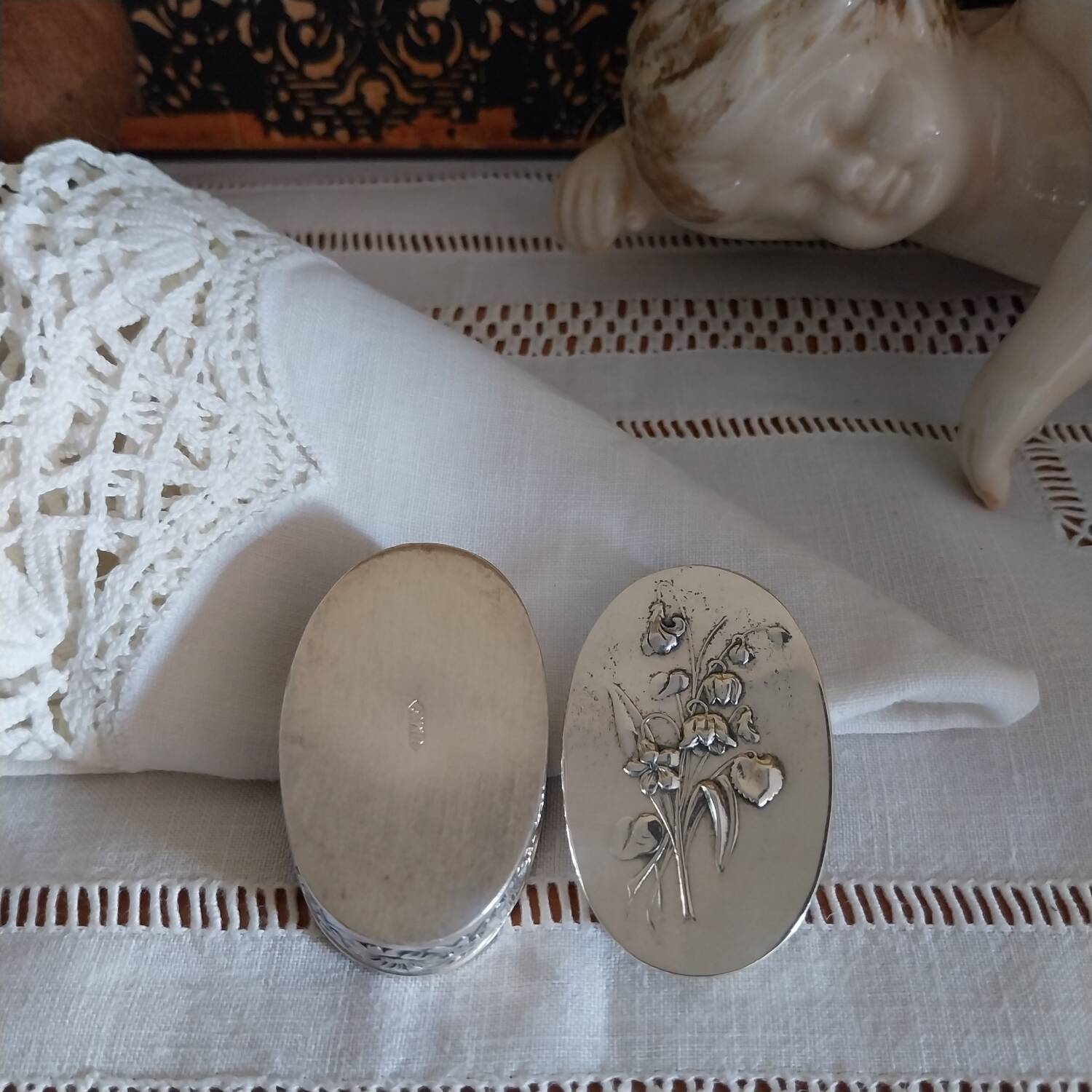 Antique small silver-plated art nouveau box