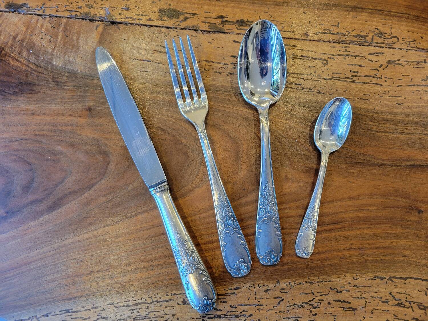 49-piece silver flatware set