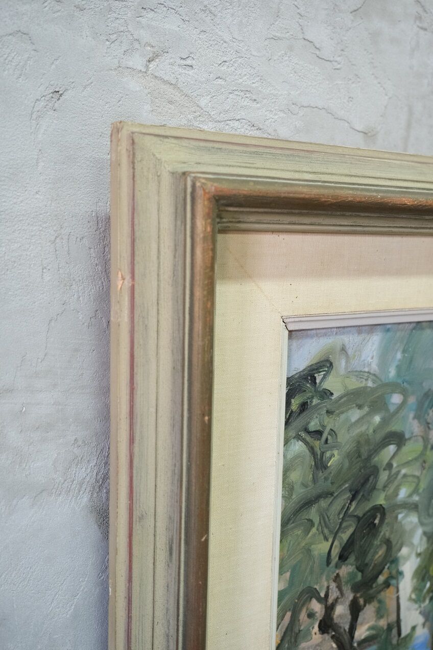 Carin Tham (1888-1967), Scandinavian Modern Landscape, 1942, Oil on Panel, Framed