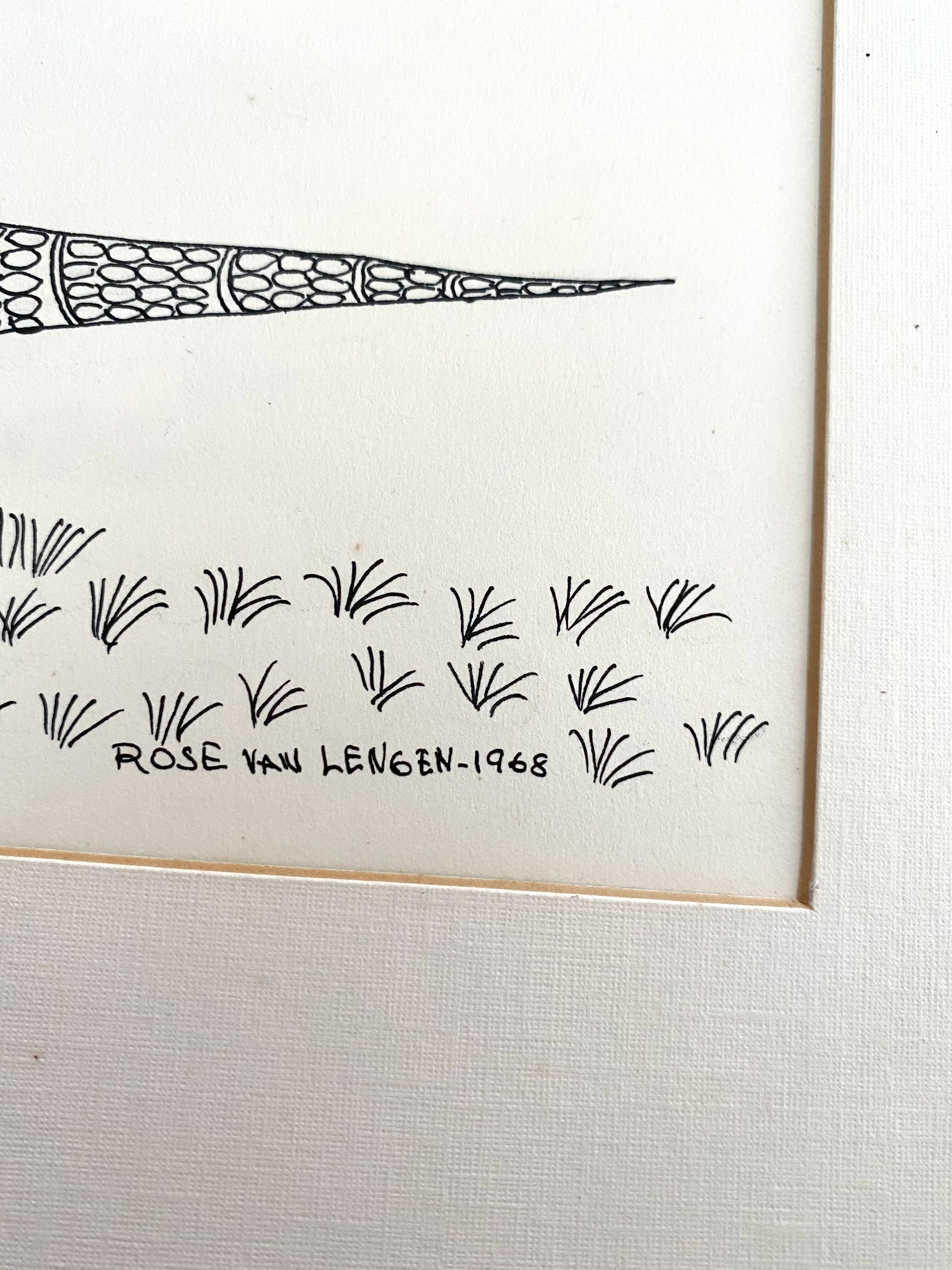 Illustration 1968 and wooden frame