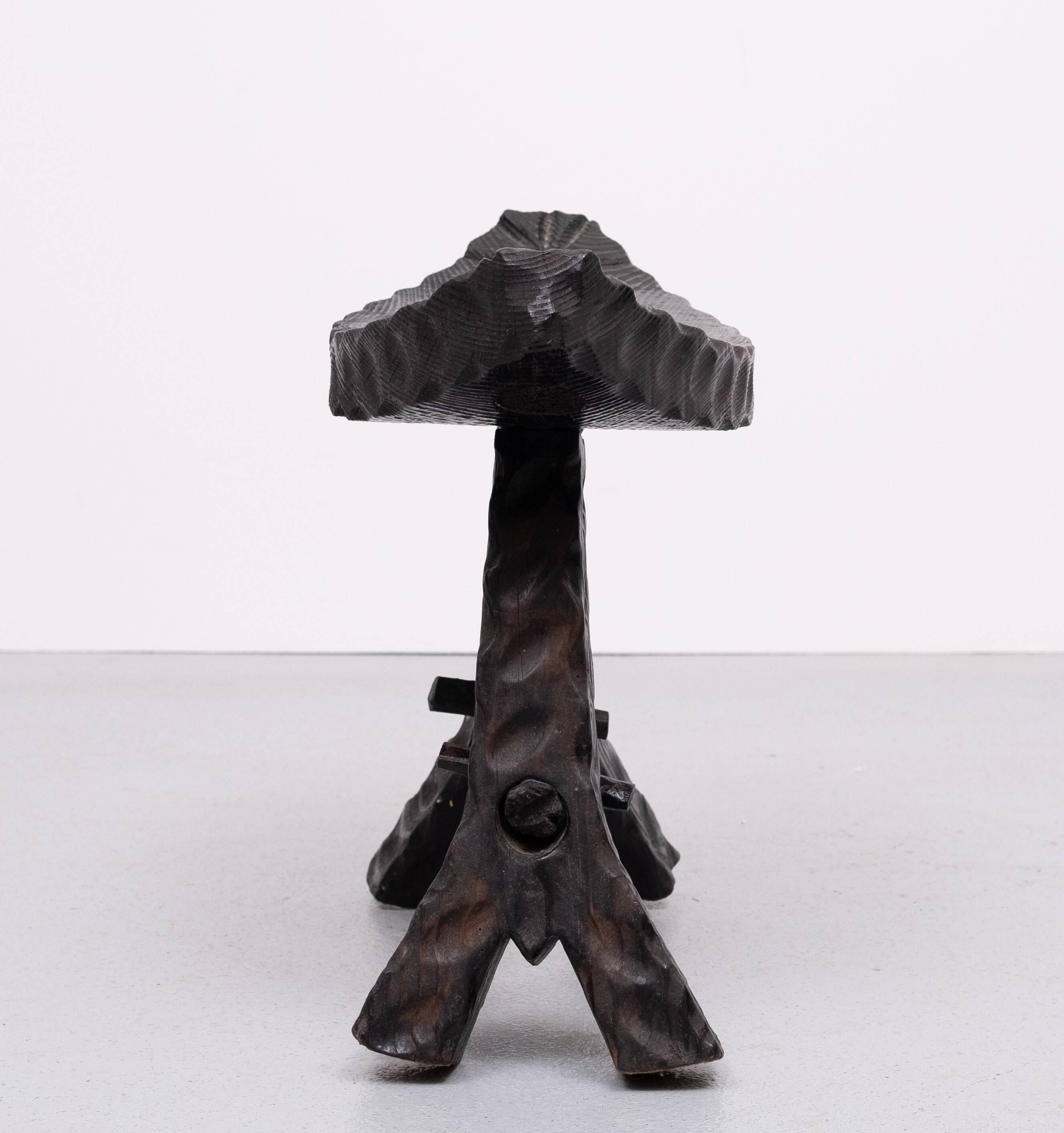 Handmade Spanish Brutalist Foot stool 1950s