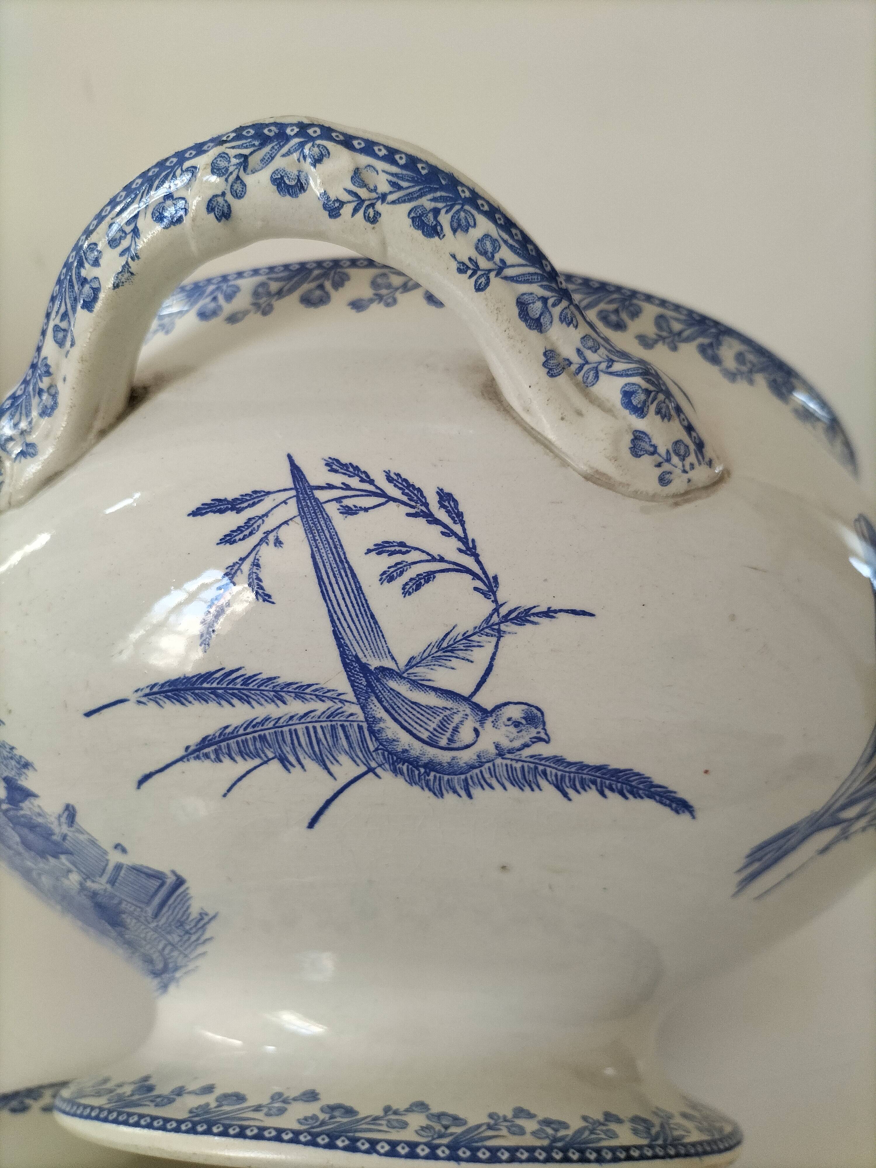 Antique FF Pexonnes soup tureen – “Birds” model