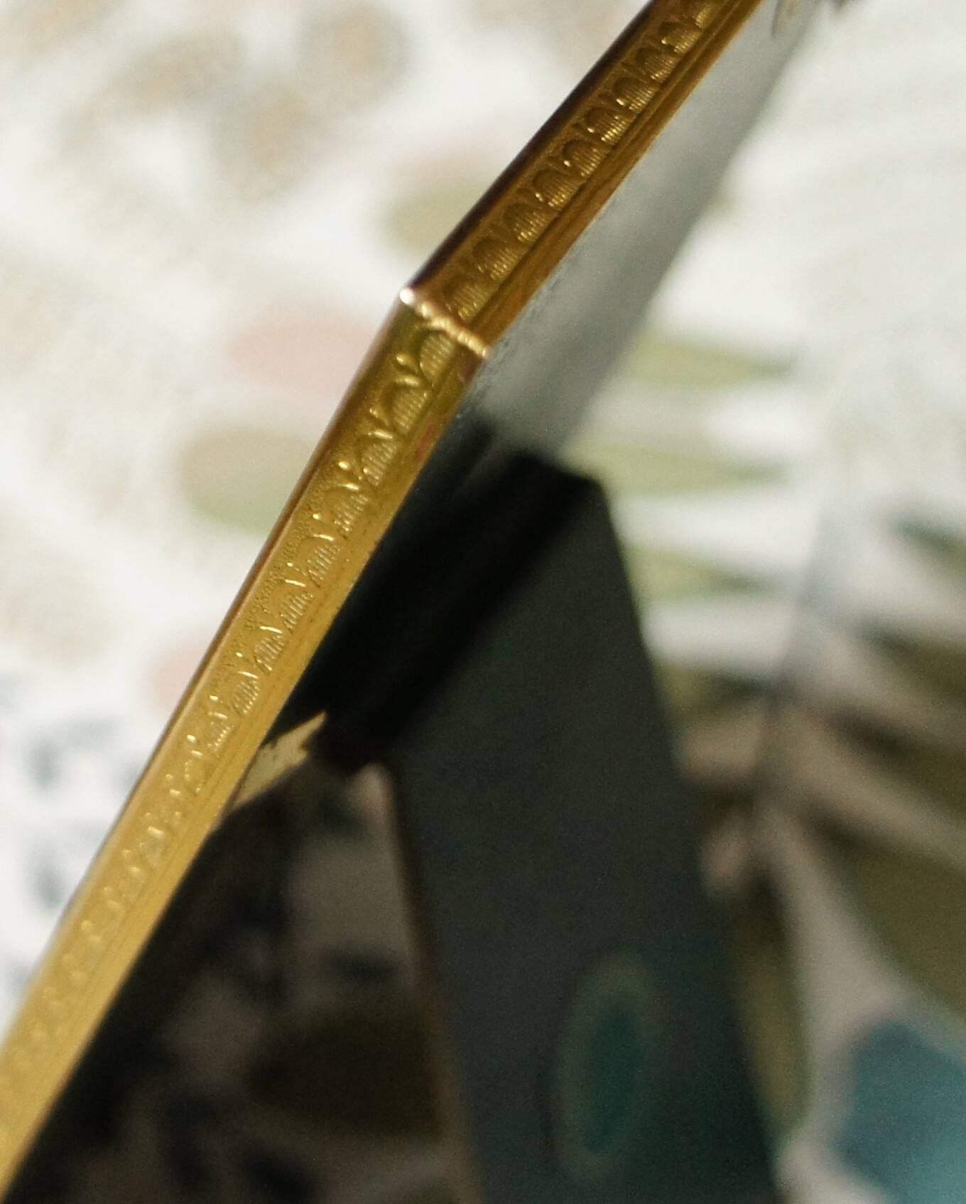 Gilt brass & curved glass photo frame, Denmark, 1950