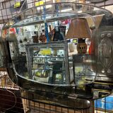 Mirror with contour smoked glass 60/70s