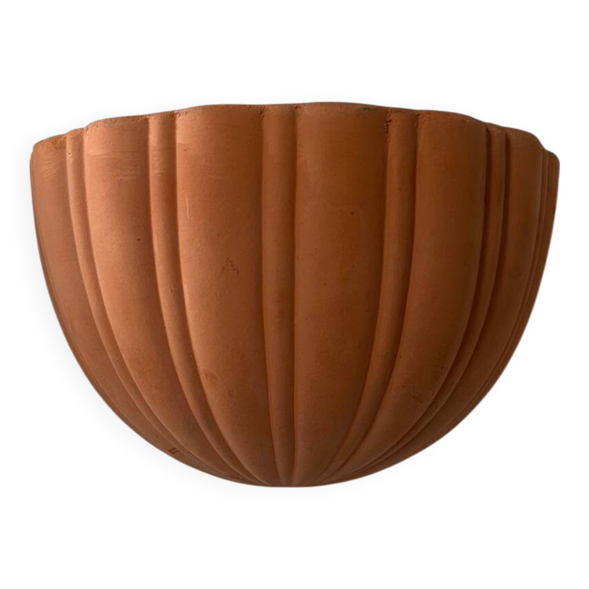 Vintage terracotta shell wall light, France 1960s