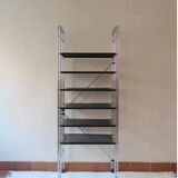 90s chrome metal bookcase shelf