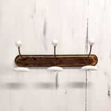 Coat rack in wood and porcelain