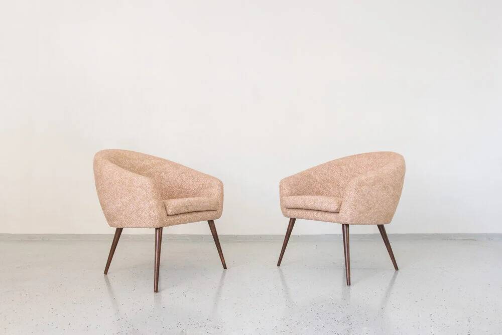 Vintage Pink Shell Armchairs “Fabian”, Lubuskie Fabryki Mebli, Poland, 1970