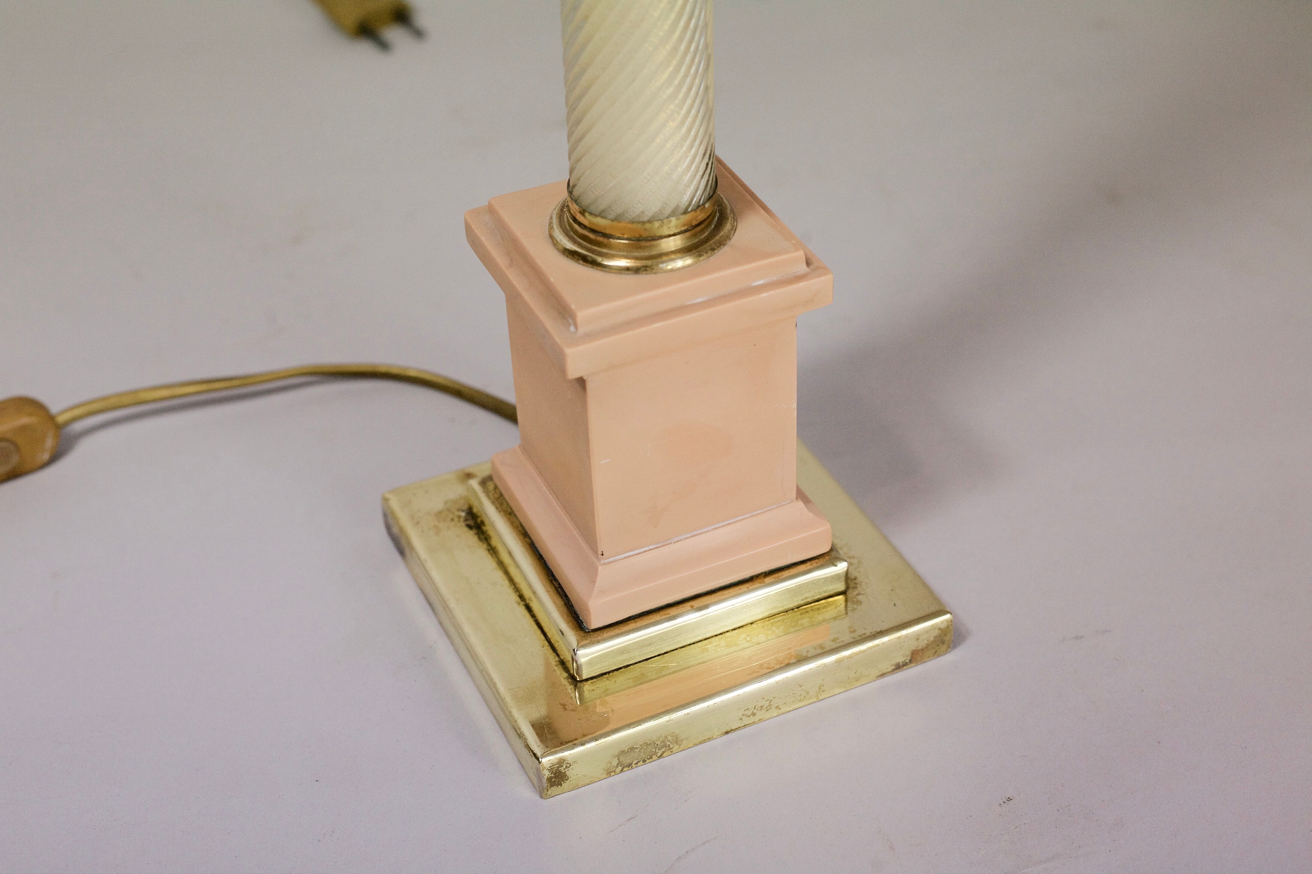 Lamp Tommaso Barbi Murano brass ceramic glass