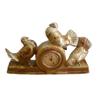 Old earthenware clock "Hodeau", winding mechanism