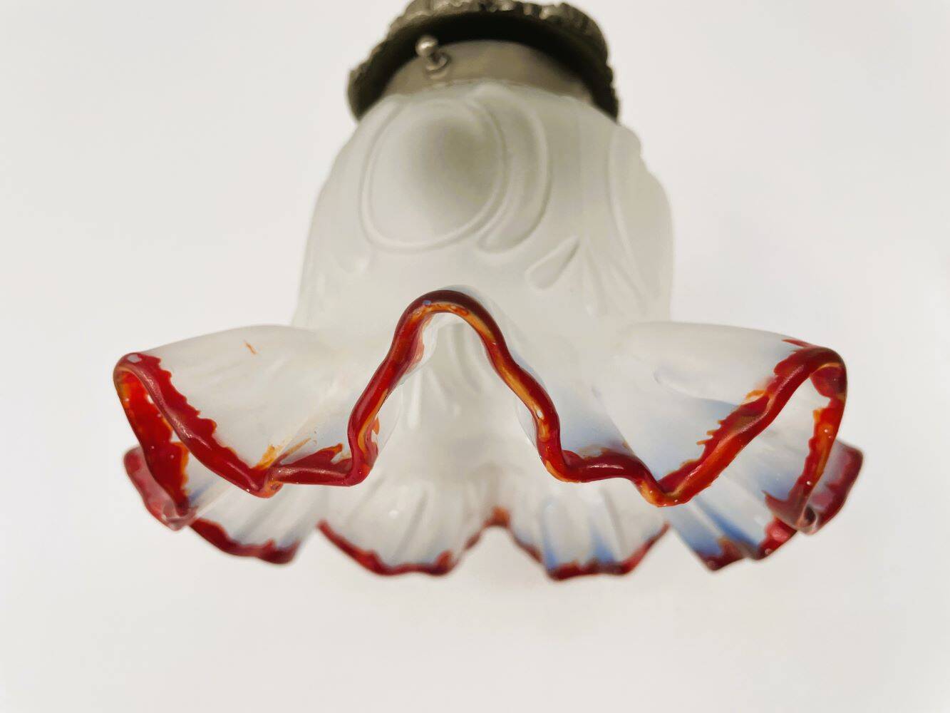 Portuguese mid century frosted glass tulip wall sconce lamp