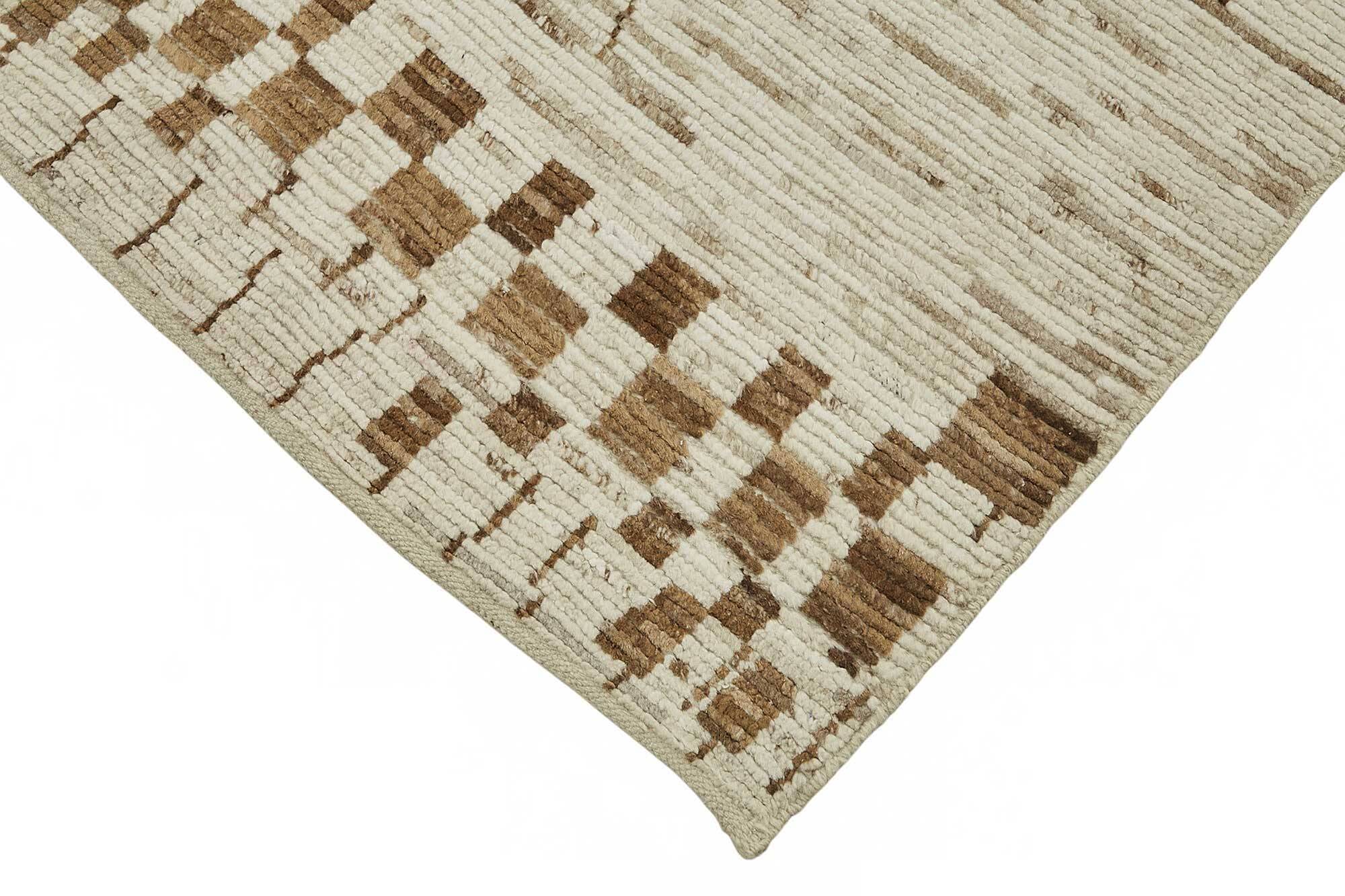 Handwoven Tribal One of a Kind 259 cm x 293 cm Beige Wool Carpet