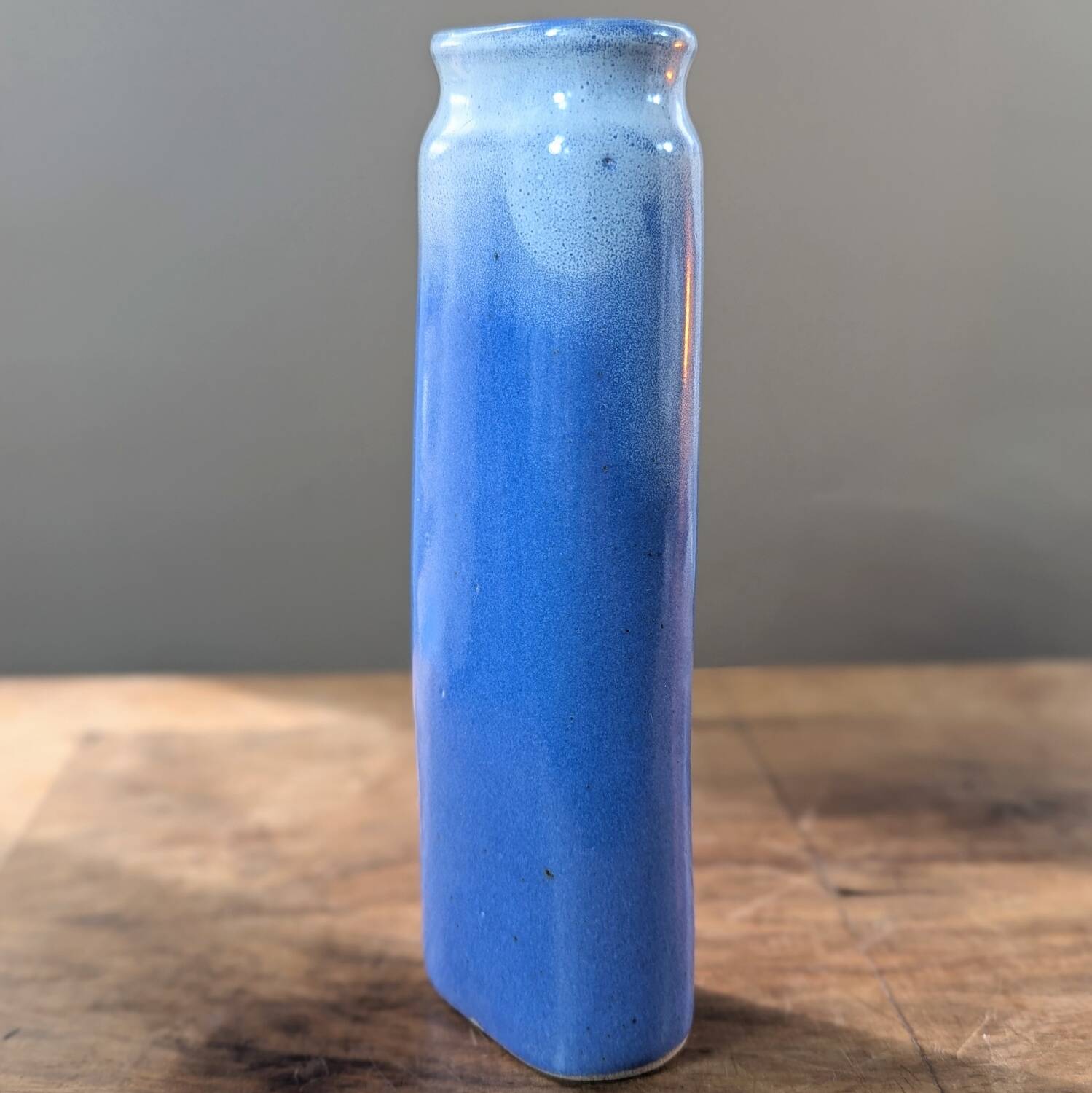 Vase Marty Lezoux en grès vernissé bleu et gris