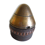 Ancien encrier de poilu - 1914/1918 - Artisanat de tranchées - Laiton, cuivre - Pièce de collection