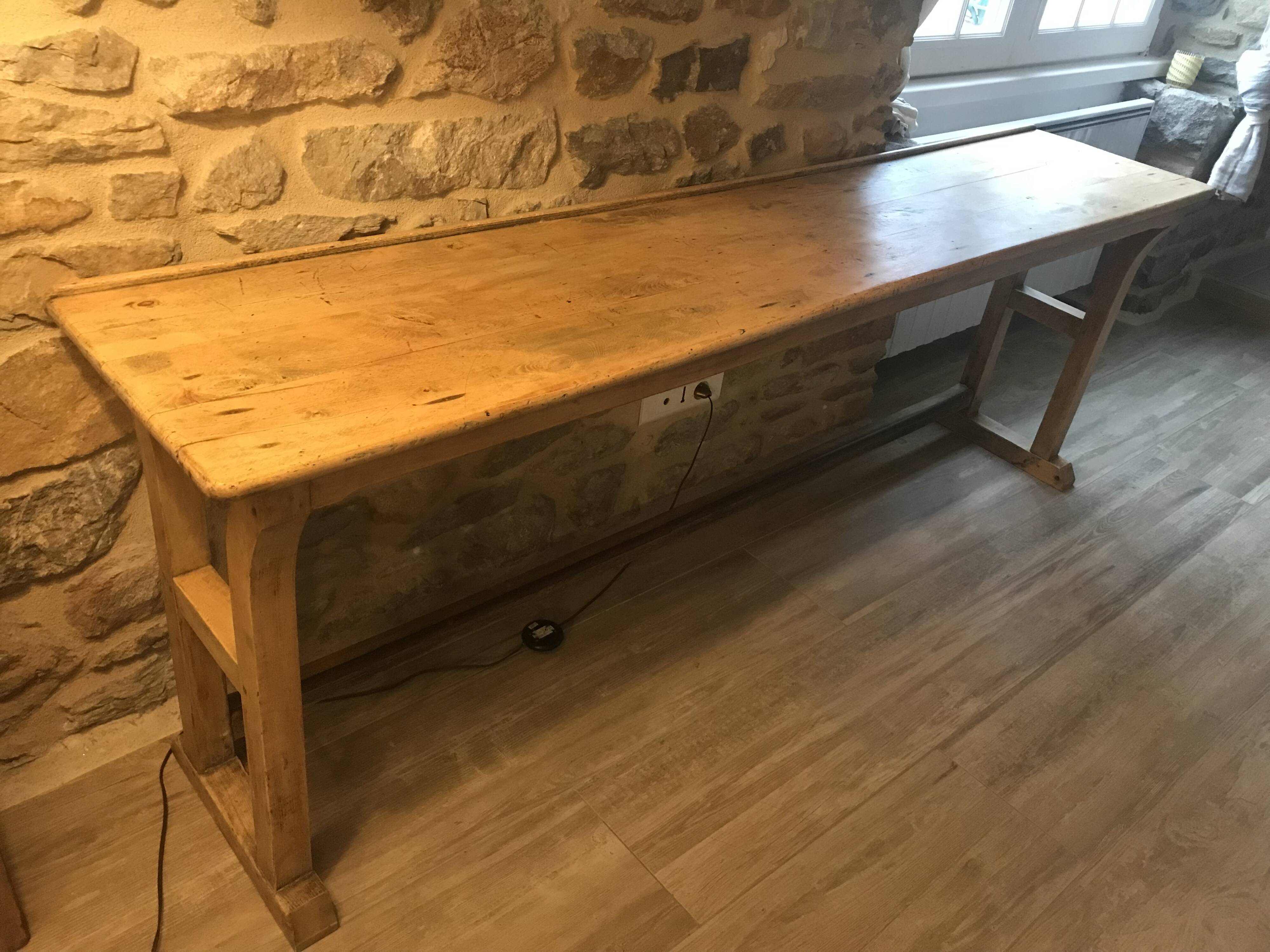 Workshop table, solid wood console