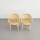 Fauteuils en rotin et cannage, set de 2