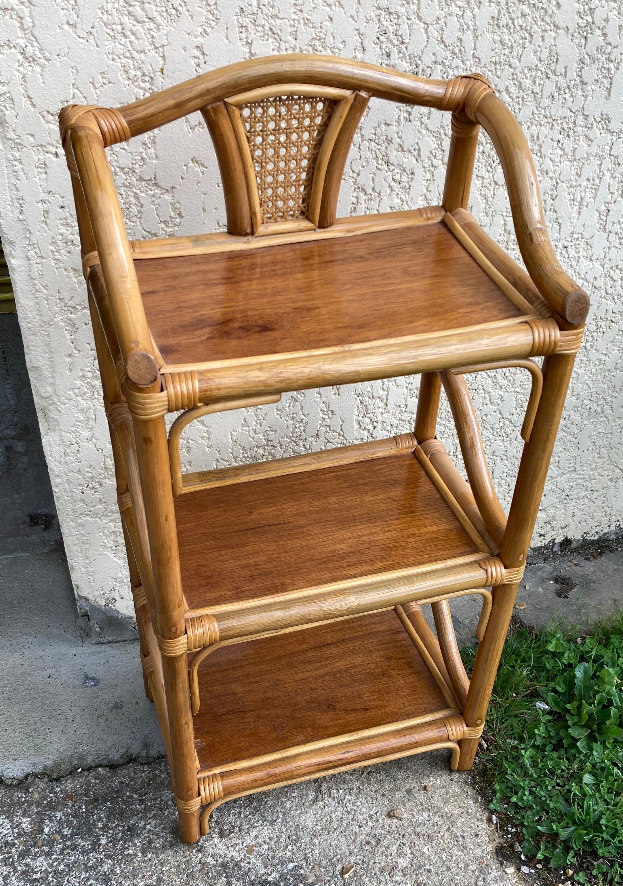 Rattan shelf