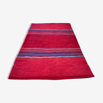 Tapis en laine rouge des années 1960, 158cm x 245cm