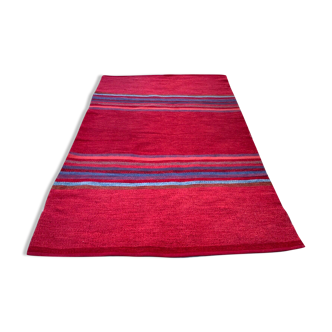 Tapis en laine rouge des années 1960, 158cm x 245cm