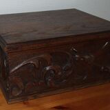 Old carved wooden box