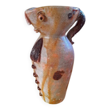 Anthropomorphic pitcher in stoneware by André Louis Freymond