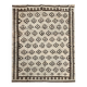 Grand tapis Kilim en laine neutre, tissé à plat géométrique tribal fait main 294 x 259 cm