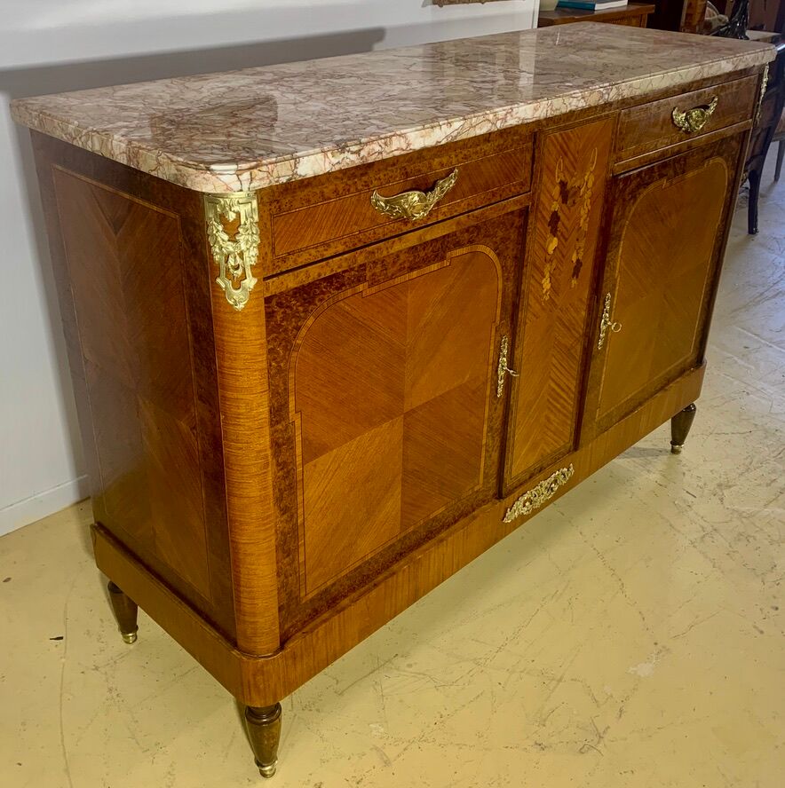 Buffet art deco period 1920 marquetry of rosewood and precious woods