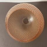 Spherical glass globe with pins. Salmon pink color