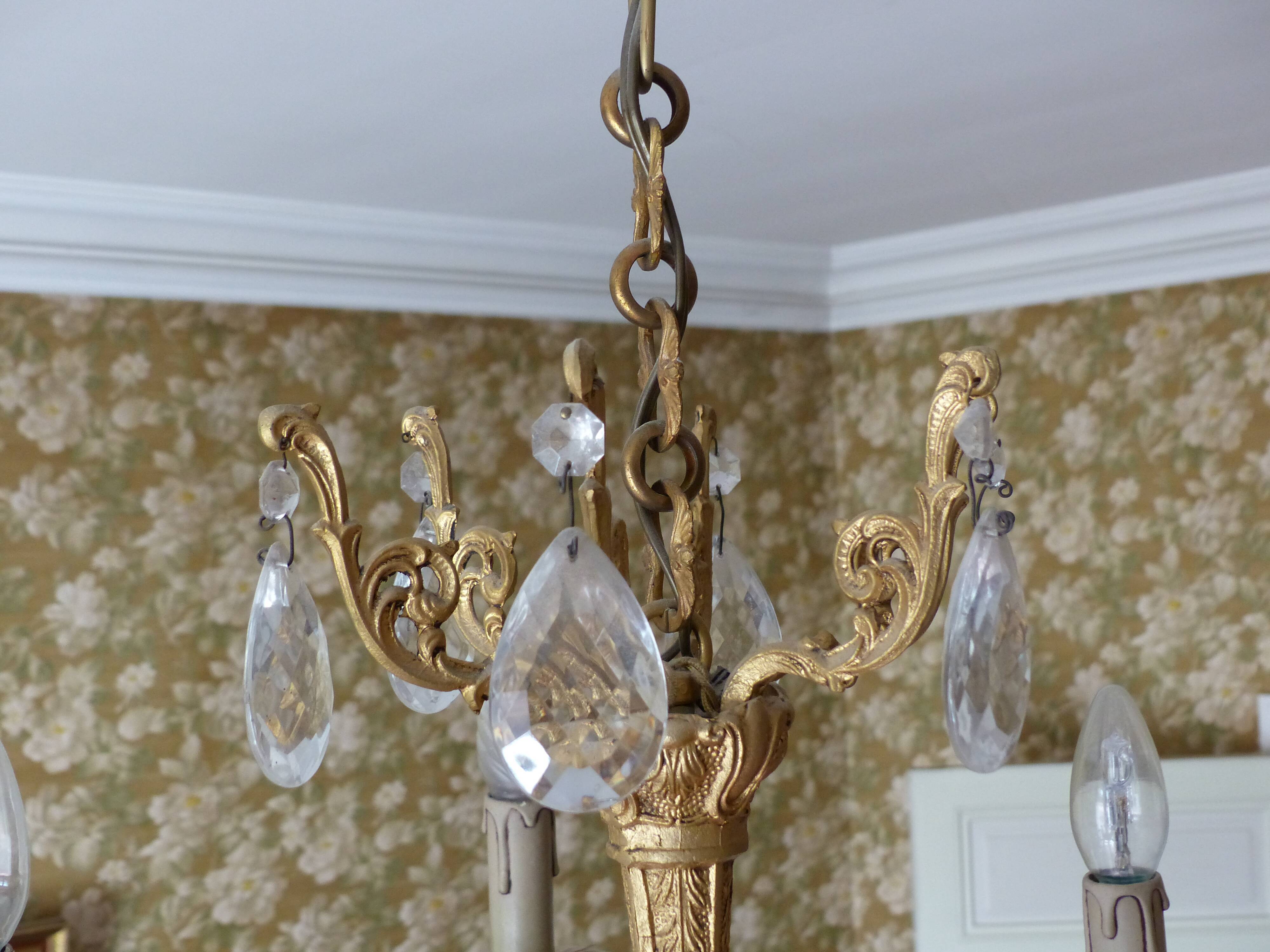 Bronze chandelier - branches with tassels