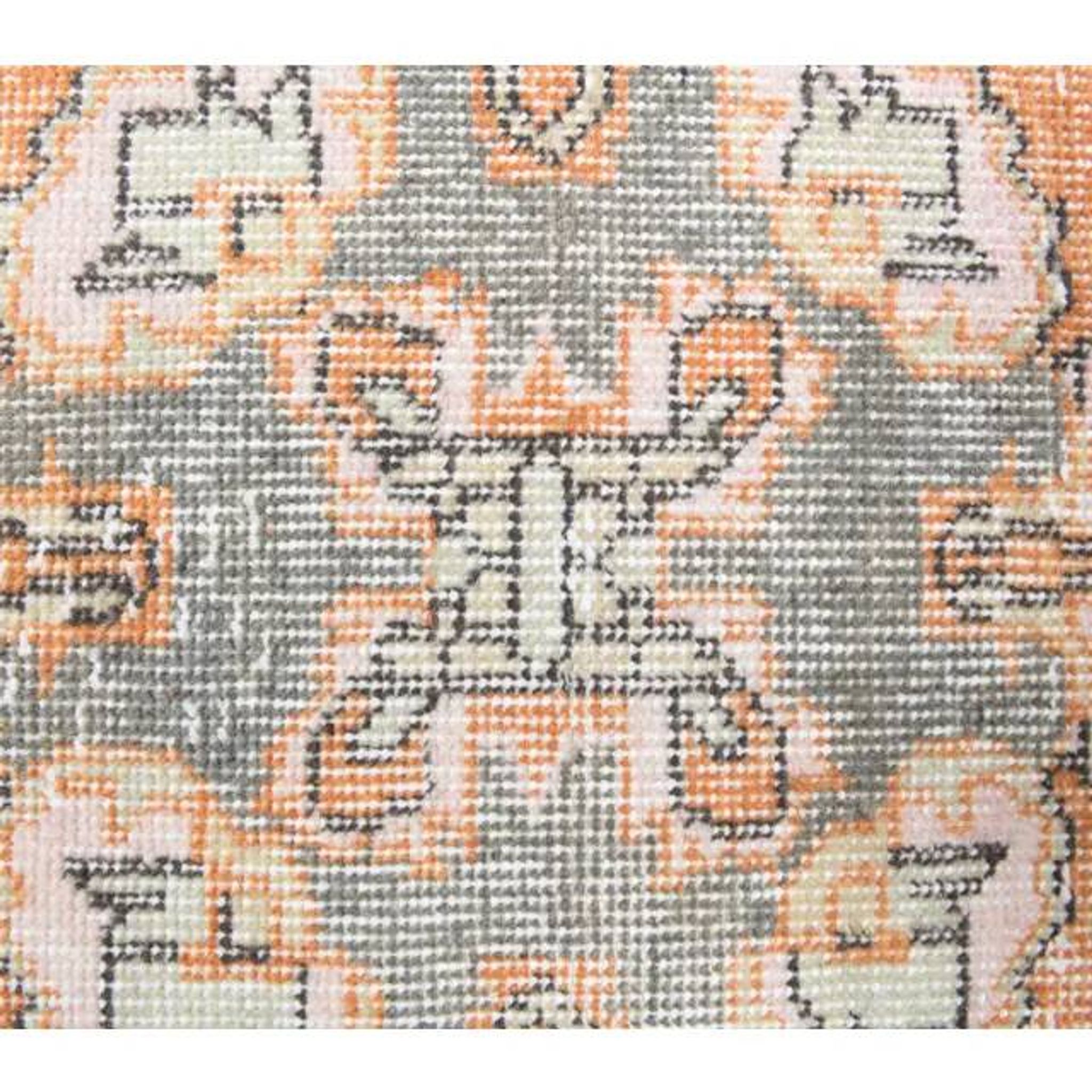 Vintage Turkish Oushak Handmade Wool Cotton Orange Runner Rug 101x339