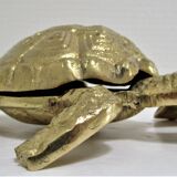Zoomorphic turtle vintage brass ashtray