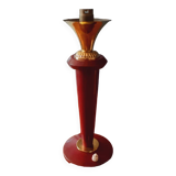 Lamp from the 40s/50s by Maison Lancel, covered in Bordeaux leather