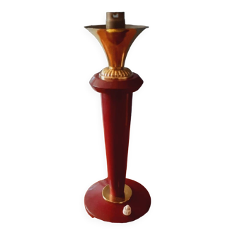 Lampe année 40/50 Maison Lancel Gainée De Cuir Bordeaux